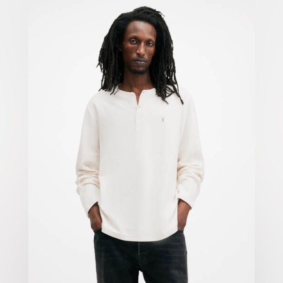 All Saints Other - All Saints Rowe Long Sleeve Waffle Henley T-Shirt